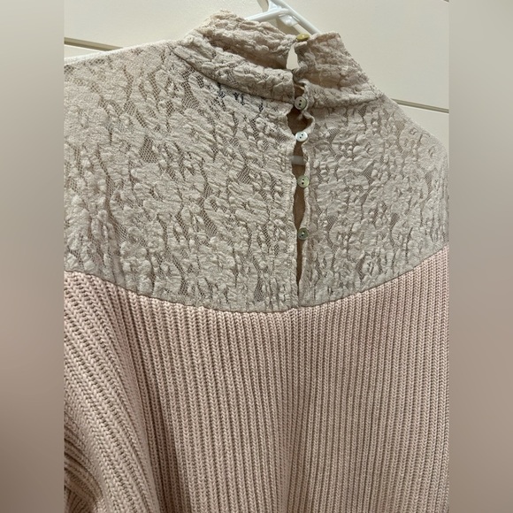 Zara Pink Cable Knit & Lace Sweater Size M - Picture 5 of 5
